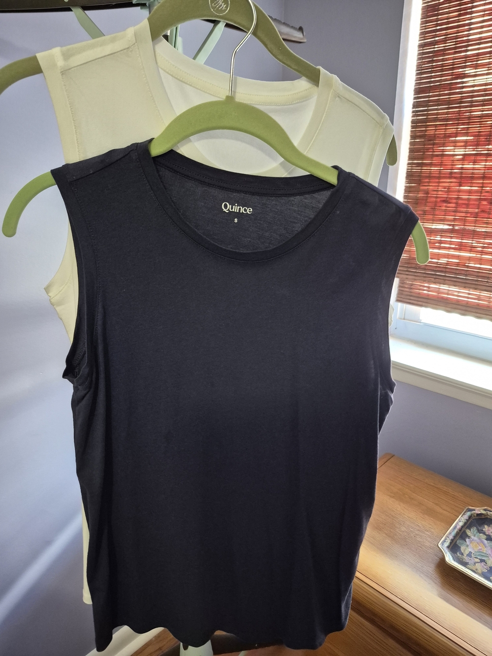 Bundle Of 2 Quince Women's Sleeveless Muscle Tee - Navy and White